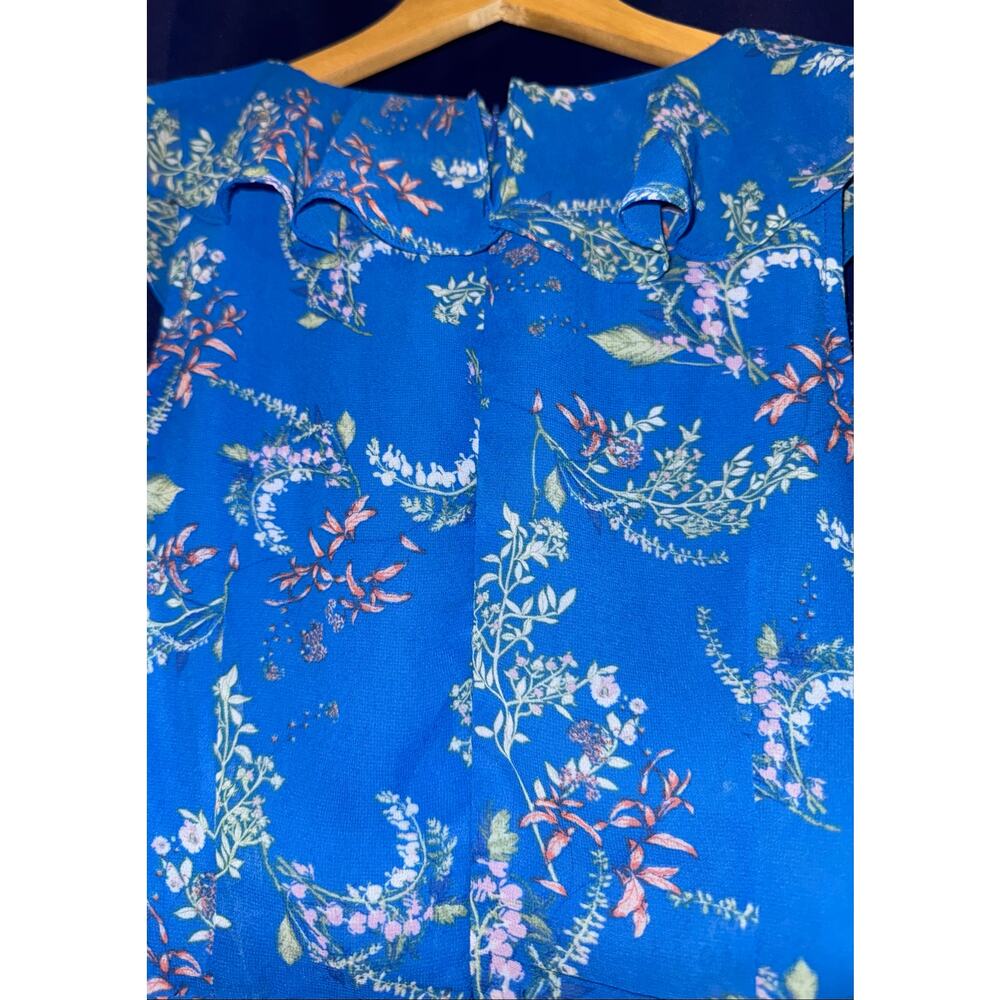 Lulus Floral Ruffle Mini Dress Women's Small Tiered Fairy Garden Wedding Event - Picture 7 of 7